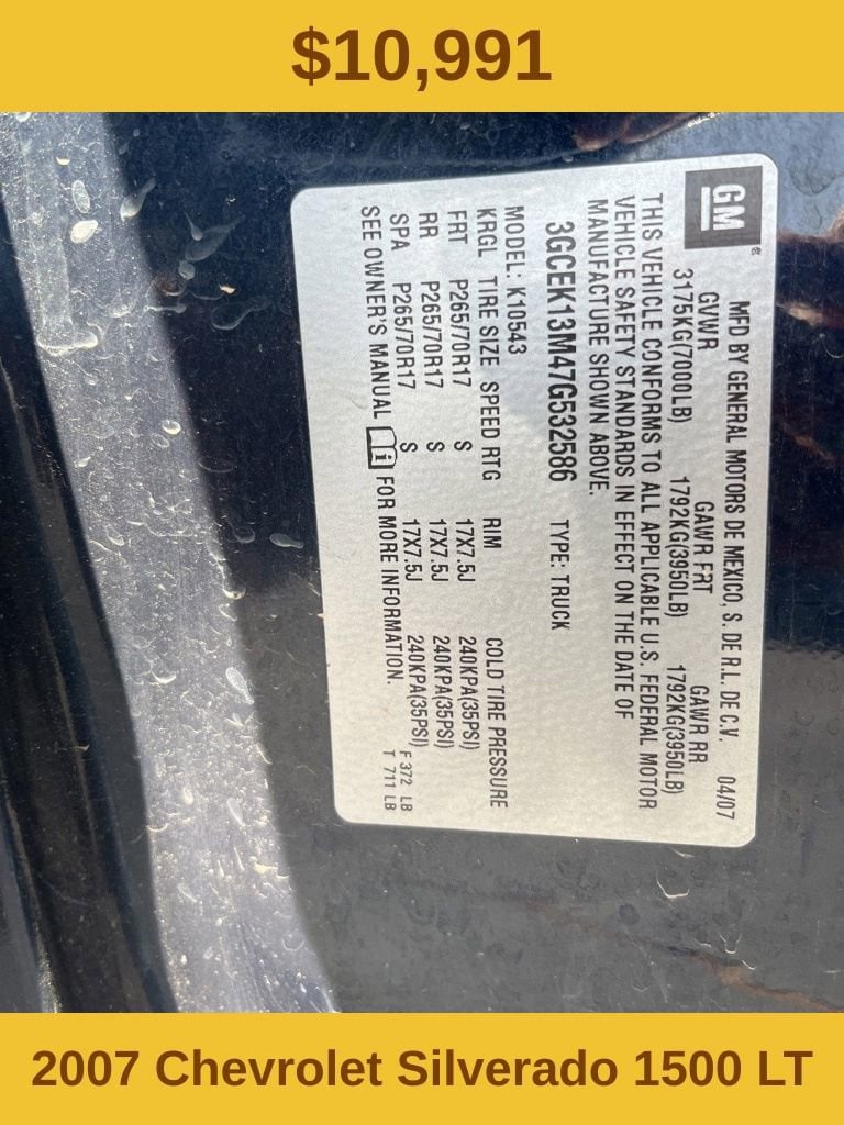 chevrolet silverado 1500 2007 3GCEK13M47G532586 image chevrolet silverado 1500 2007 3GCEK13M47G532586 image
